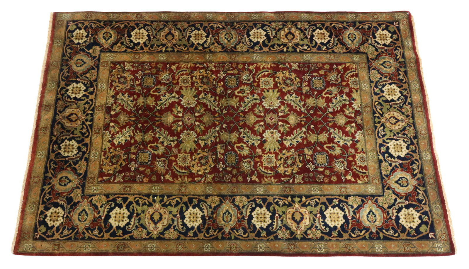 HAND-TIED TABRIZ RUG, INDIA, 5'11.5" X 4'1" (1 of 3)