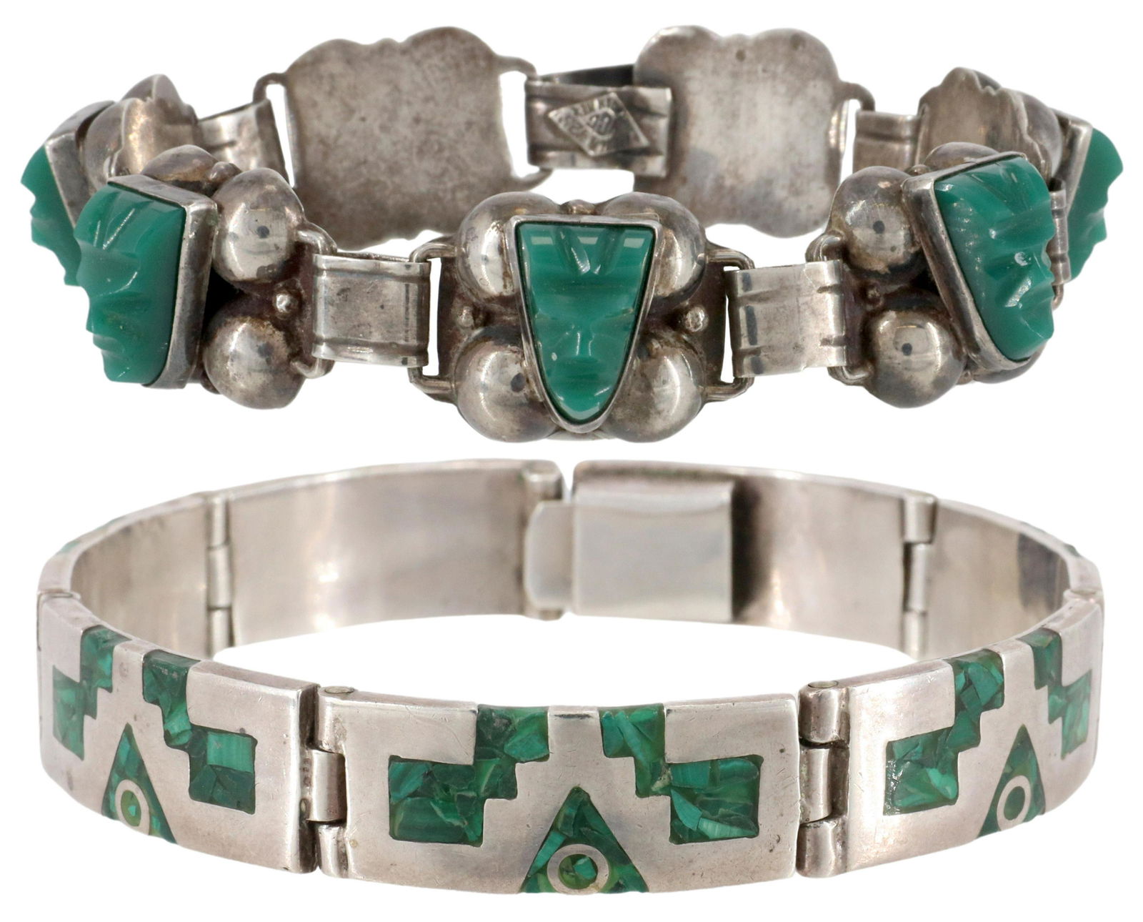 (2) STERLING SILVER LINK BRACELETS, MEXICO (1 of 5)
