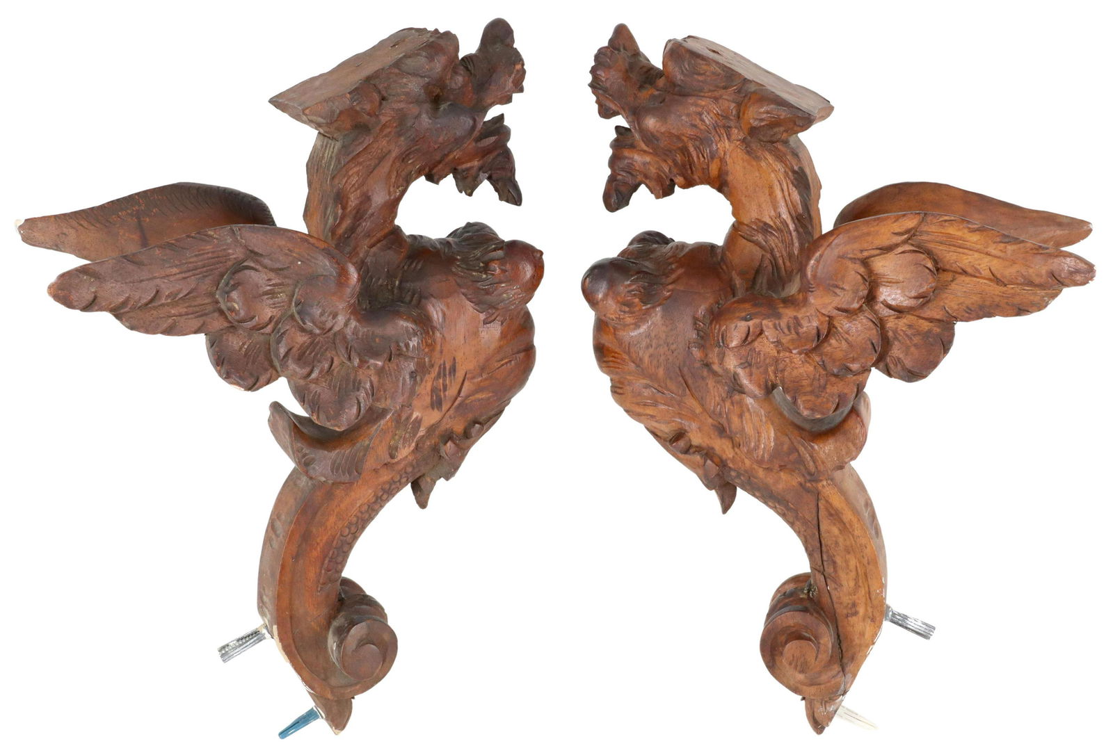 (2) ITALIAN CARVED GRIFFIN ARCHITECTURAL ELEMENTS (1 of 5)