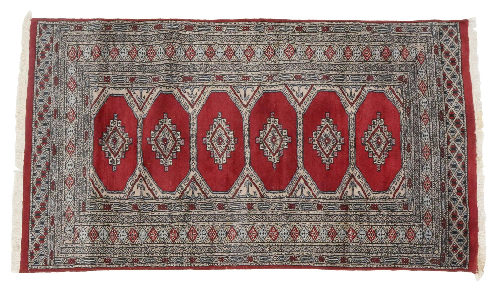 HAND-TIED BOKHARA RUNNER, PAKISTAN, 5'1" X 2'11" (1 of 3)