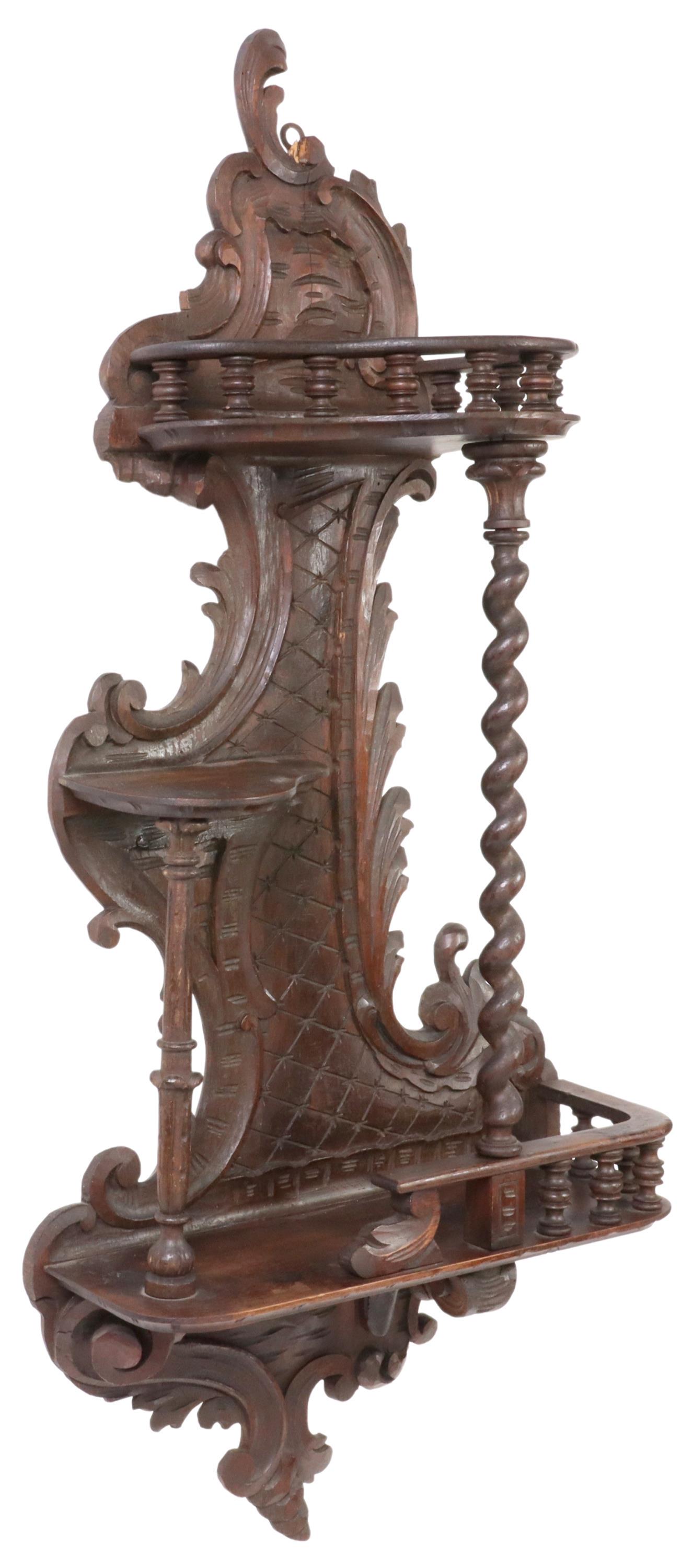 ITALIAN LOUIS XV STYLE CARVED WOOD WALL SHELF (1 of 4)