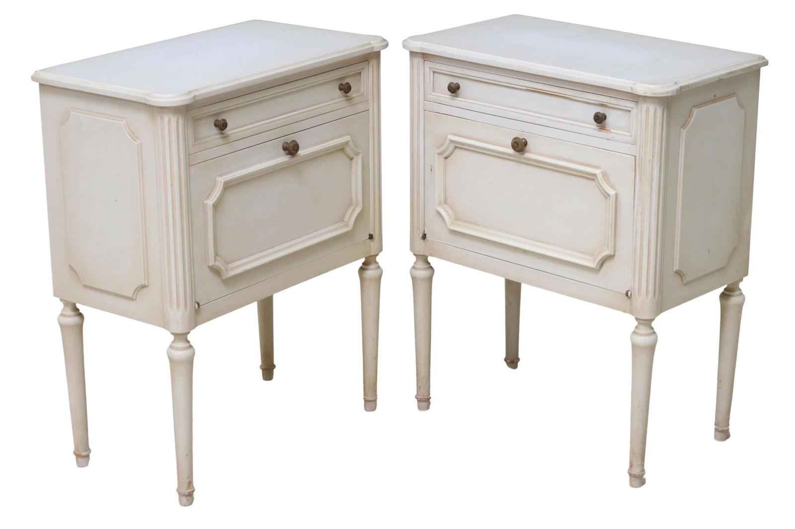 (2) FRENCH LOUIS XVI STYLE PAINTED NIGHTSTANDS (1 of 5)