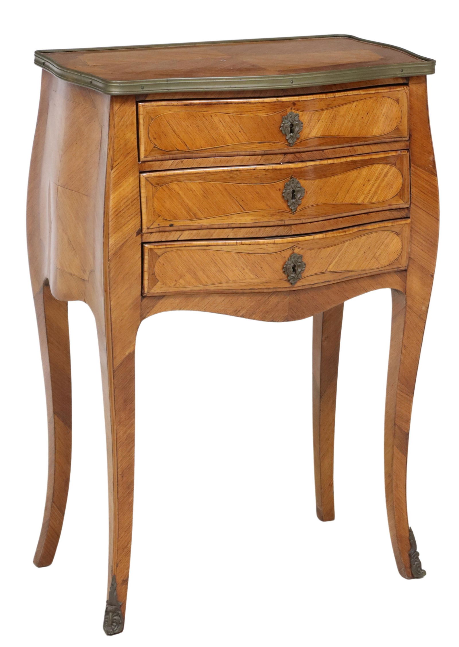 FRENCH LOUIS XV STYLE MATCHED VENEER NIGHTSTAND (1 of 5)