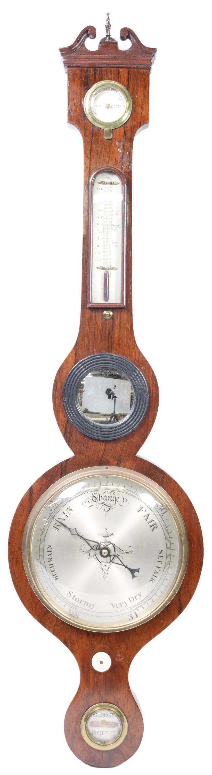 ENGLISH ROSEWOOD BAROMETER, 19TH C. (1 of 4)