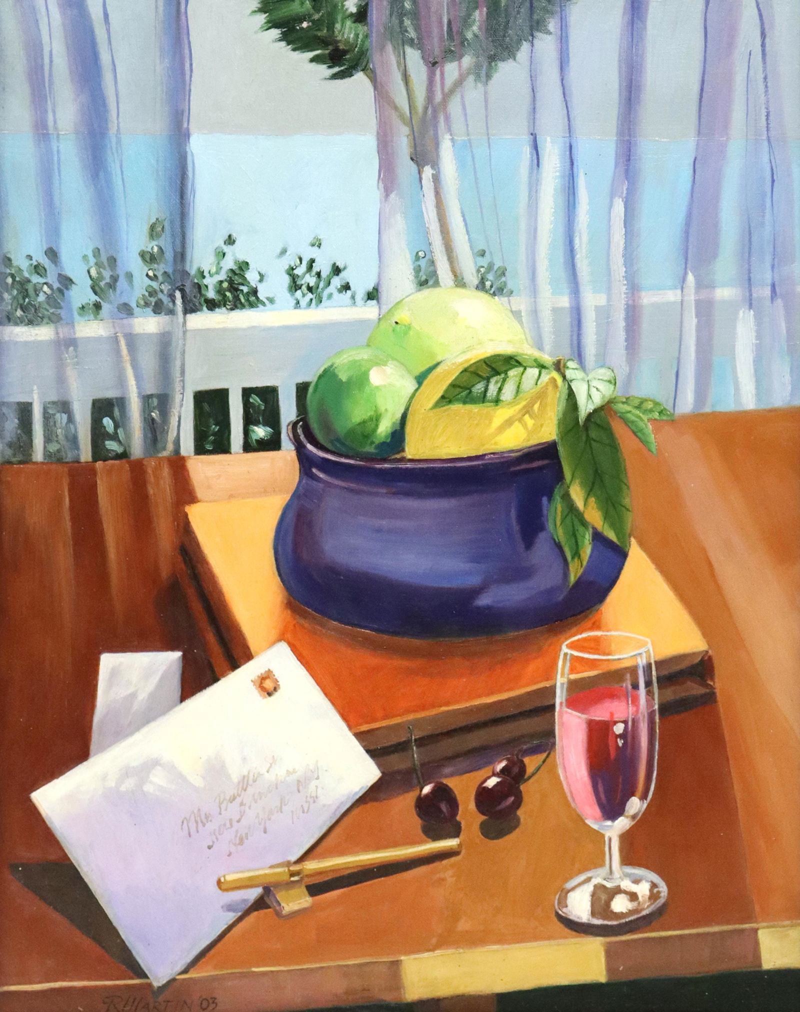 R. MARTIN (20TH C.) STILL LIFE PAINTING, 20" X 16" (1 of 4)