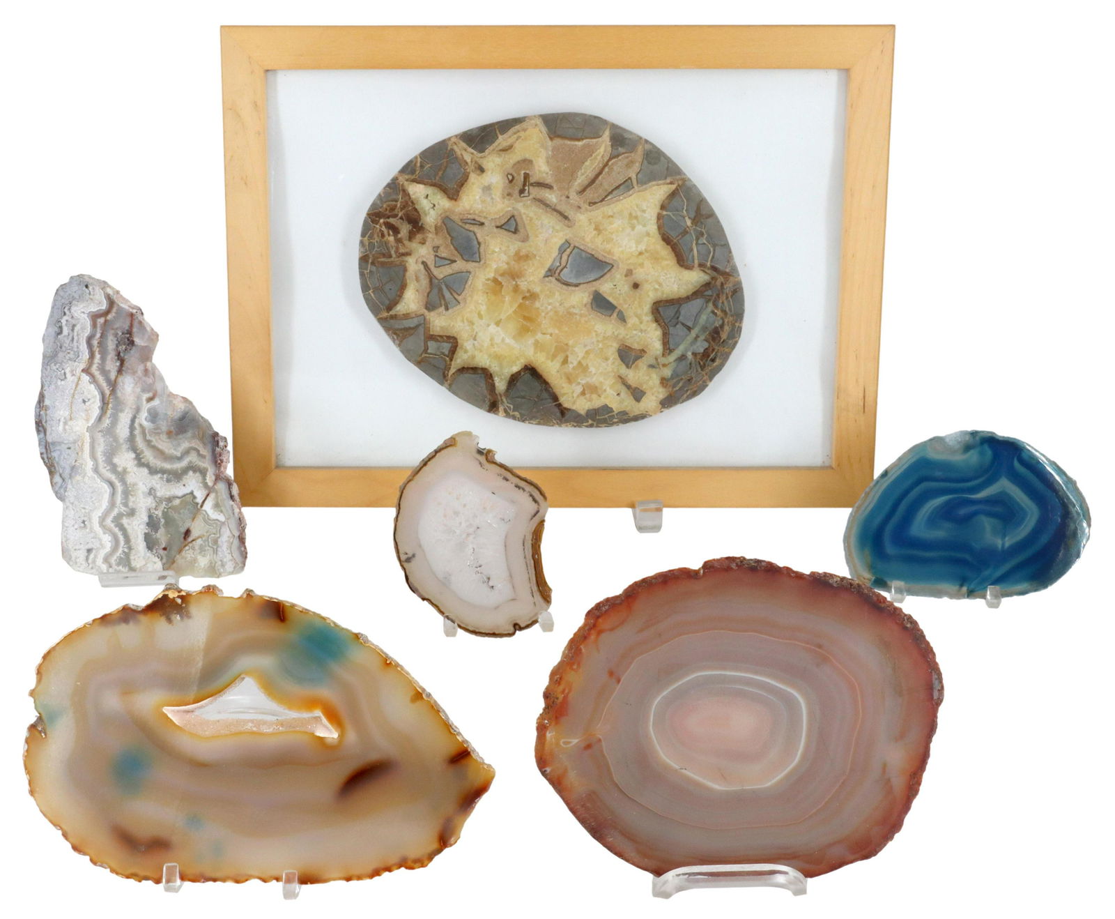 6) COLLECTION OF SEPTARIAN & AGATE SLICE SPECIMENS (1 of 4)