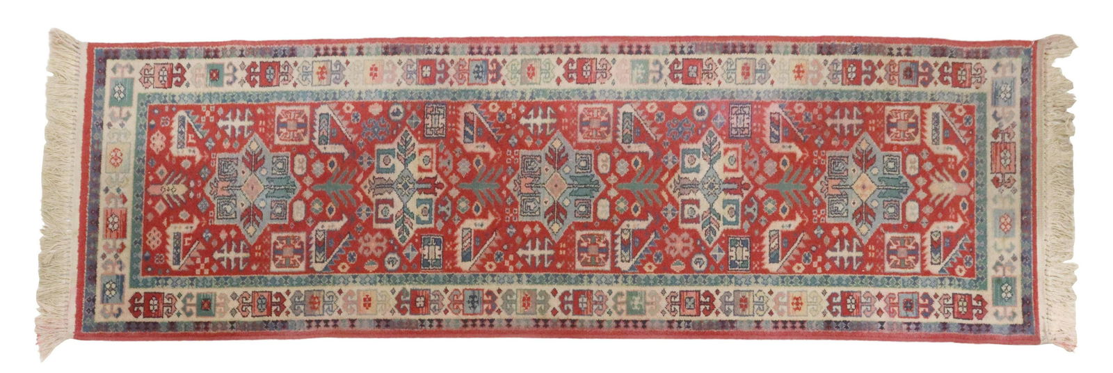 MACHINE MADE GEOMETRIC RUNNER, 8'1" X 2'7.5" (1 of 3)