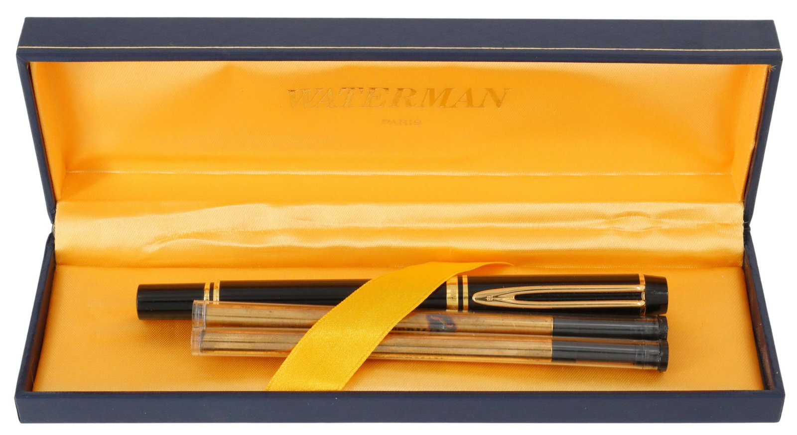 WATERMAN IDEAL BALLPOINT PEN IN BOX: Waterman "Ideal" ballpoint pen, pen: approx 5.5"l, box: approx 1.25"h, 7.75"l, 2.5"w, 0.5lbs total (for shipping purposes only) Start Price: $50.00