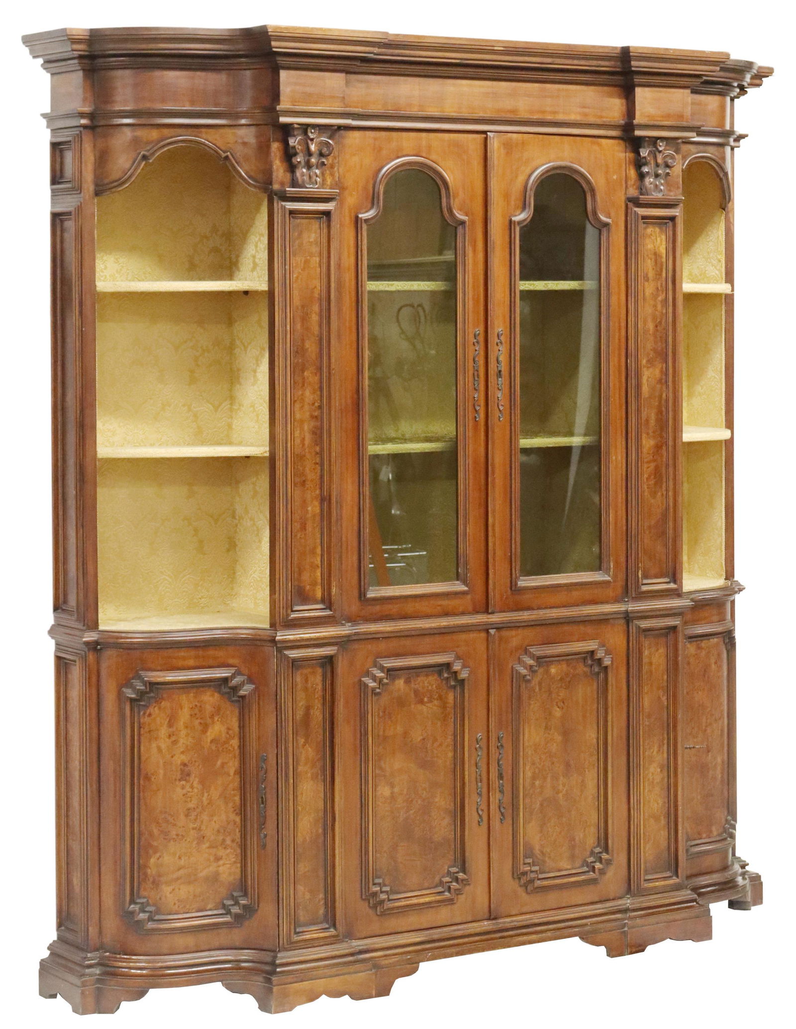 LARGE ITALIAN CARVED WALNUT BOOKCASE (1 of 5)