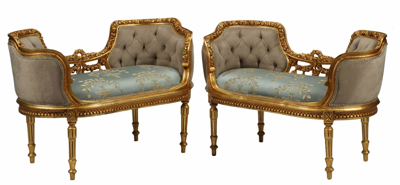 (2) LOUIS XVI STYLE GILT WINDOW BENCHES (1 of 4)