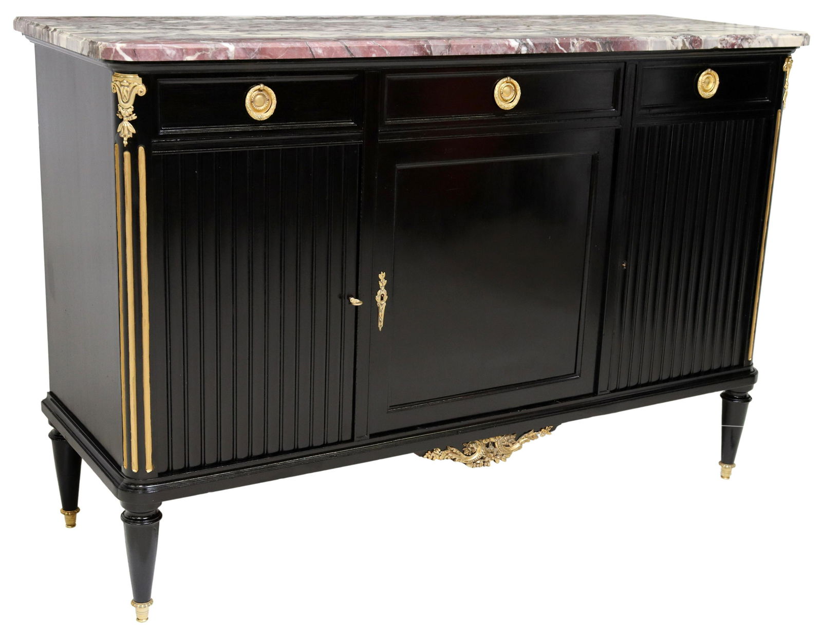 FRENCH LOUIS XVI STYLE EBONIZED SIDEBOARD (1 of 6)