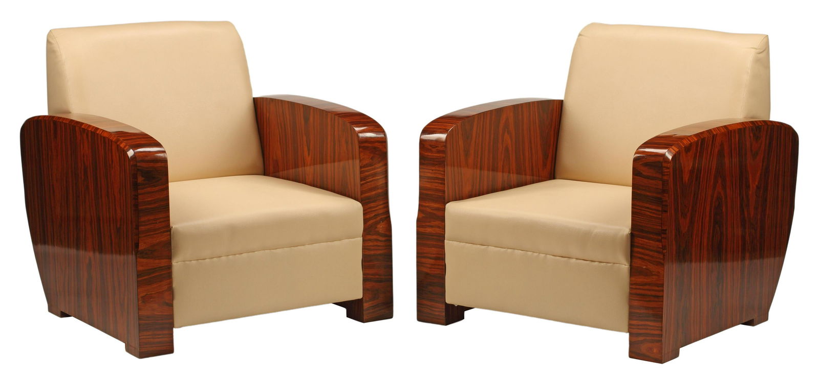 (2) ART DECO STYLE UPHOLSTERED CLUB CHAIRS (1 of 4)