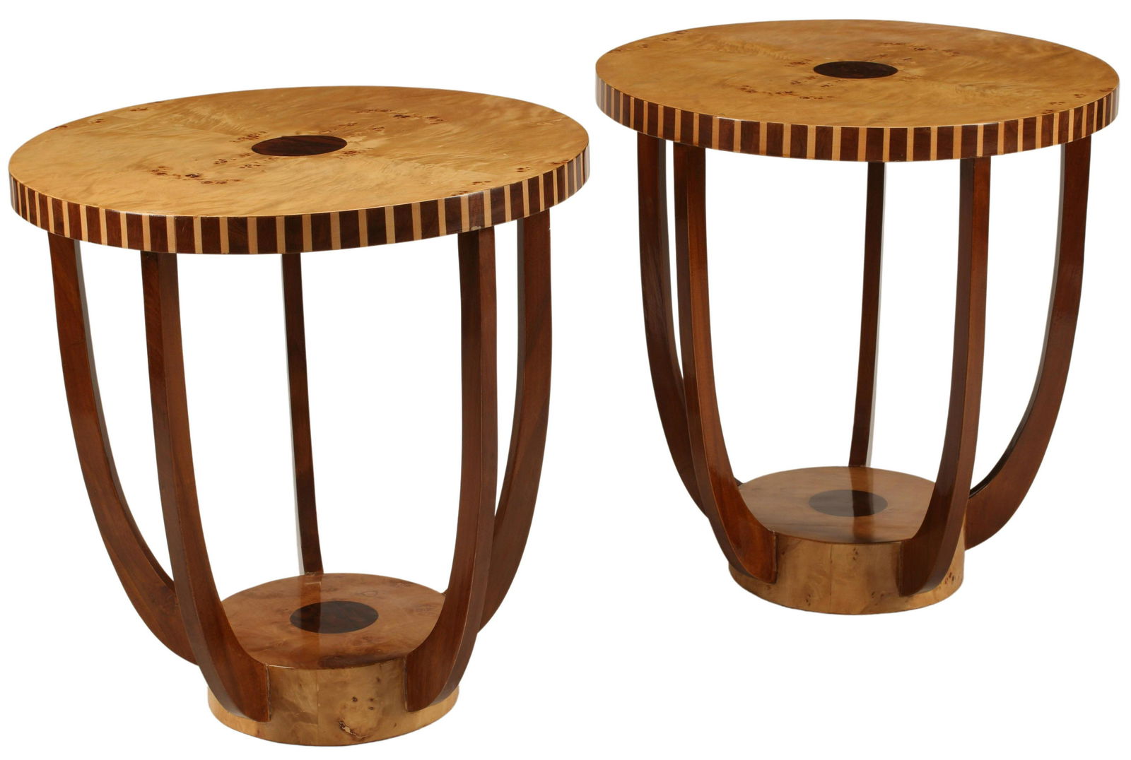 (2) ART DECO STYLE INLAID SIDE TABLES (1 of 3)
