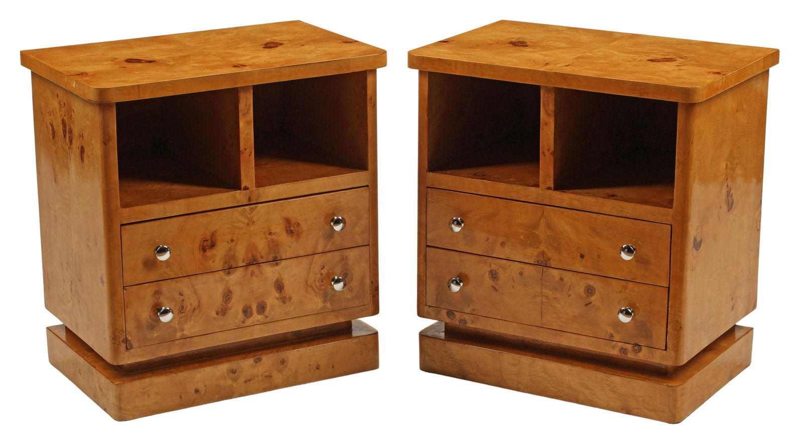 (2) ART DECO STYLE TWO-DRAWER NIGHTSTANDS (1 of 4)