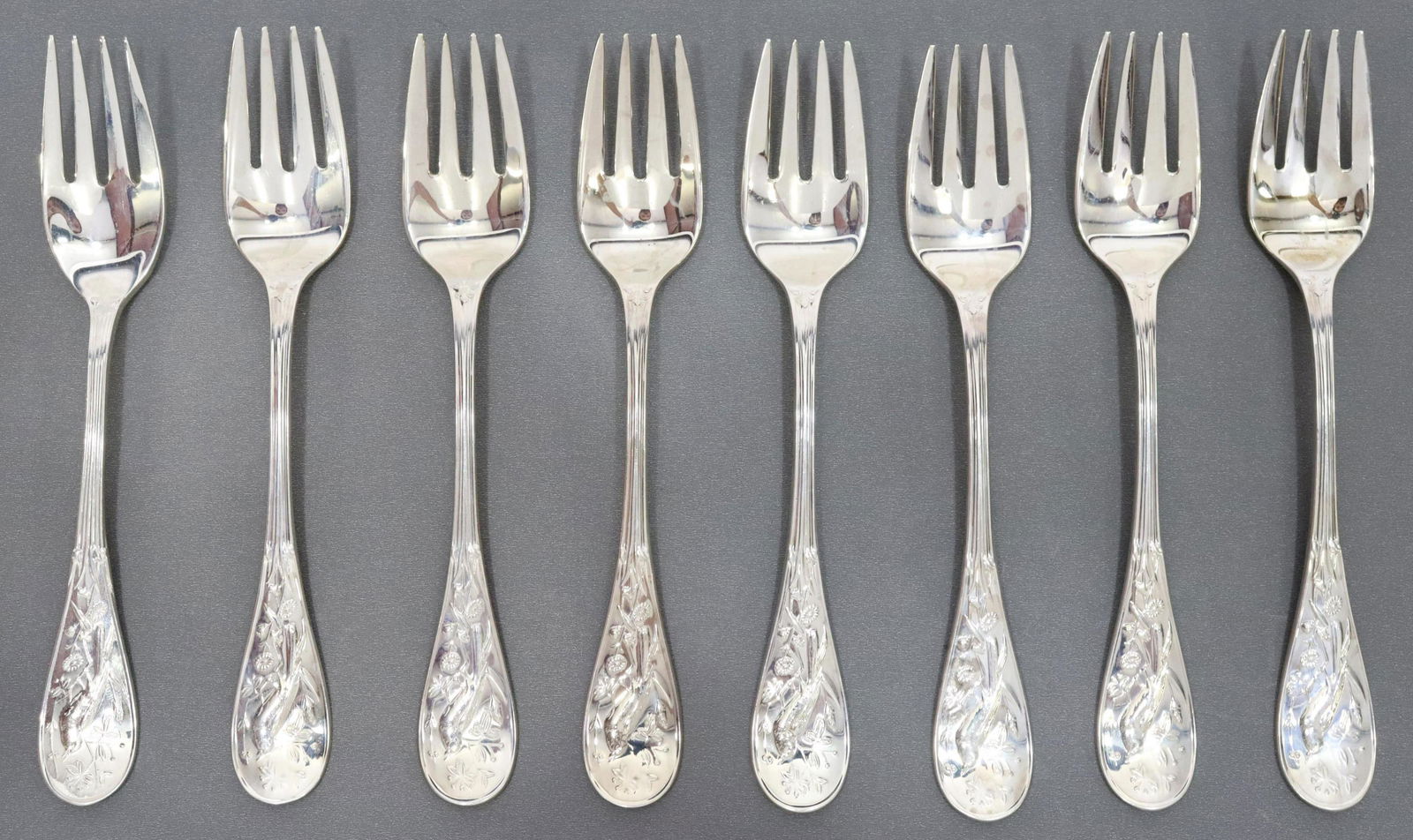 (8) TIFFANY & CO. AUDUBON STERLING FISH FORKS (1 of 5)