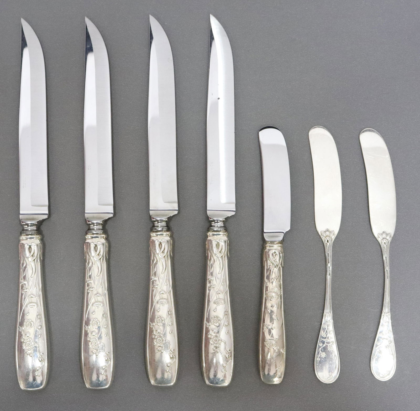 (7) TIFFANY AUDUBON STERLING STEAK & BUTTER KNIVES (1 of 6)