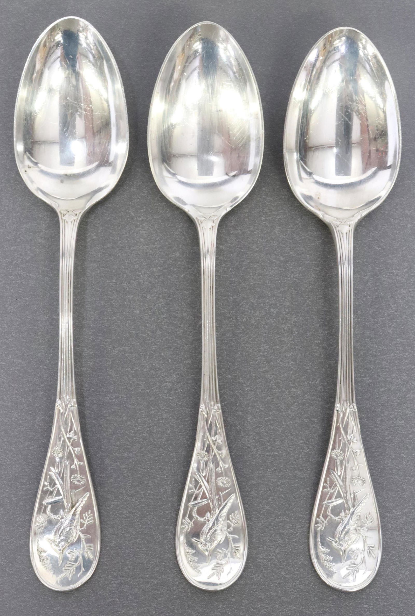 (3) TIFFANY & CO. AUDUBON STERLING SERVING SPOONS (1 of 5)