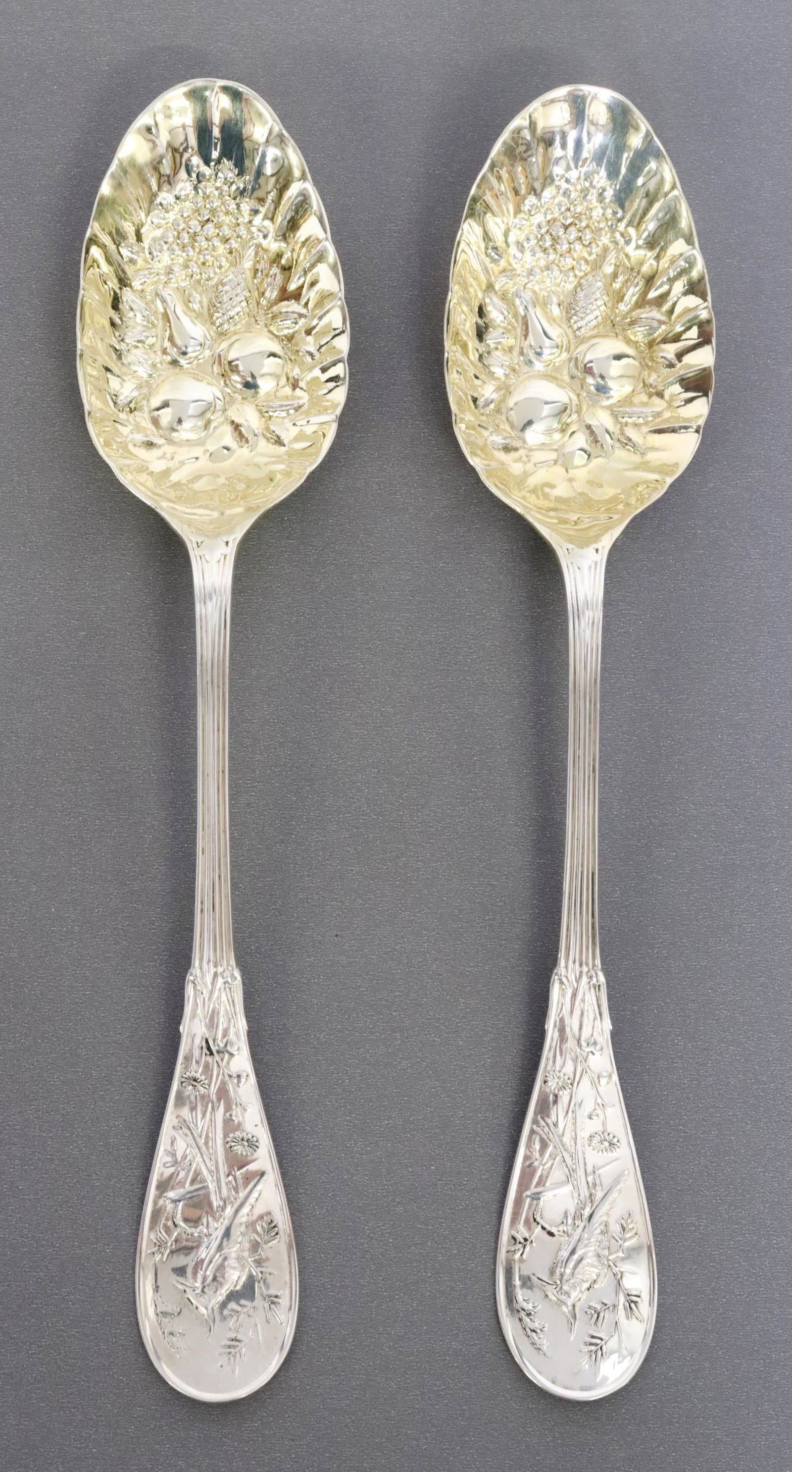 (2) TIFFANY & CO. AUDUBON STERLING BERRY SPOONS (1 of 6)