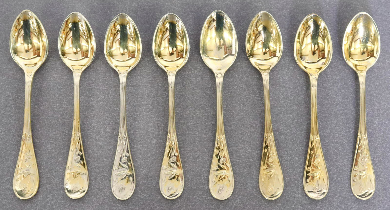 (8) TIFFANY AUDUBON SILVER GILT DEMITASSE SPOONS (1 of 5)