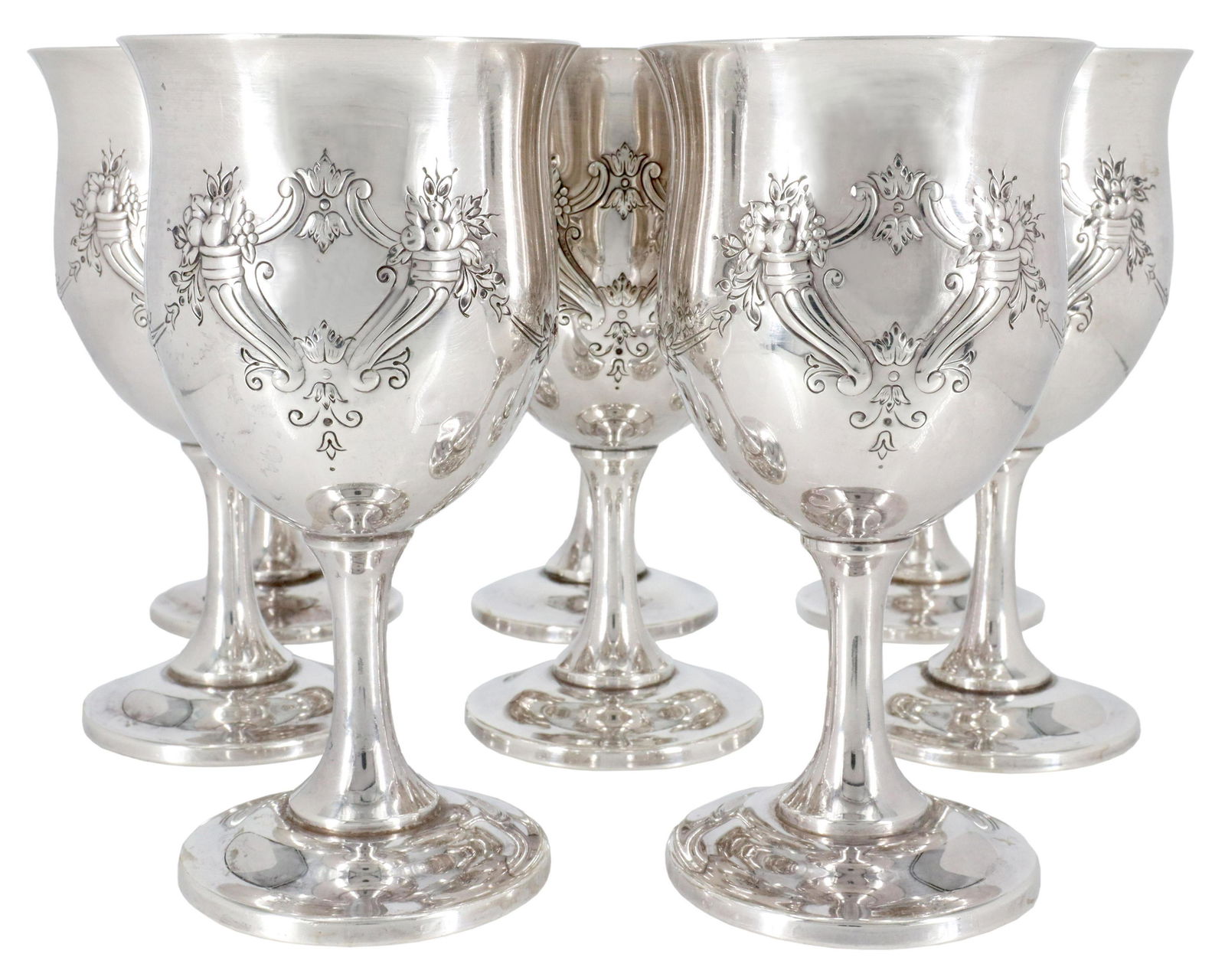 (8) REED & BARTON FRANCIS I STERLING WATER GOBLETS (1 of 3)