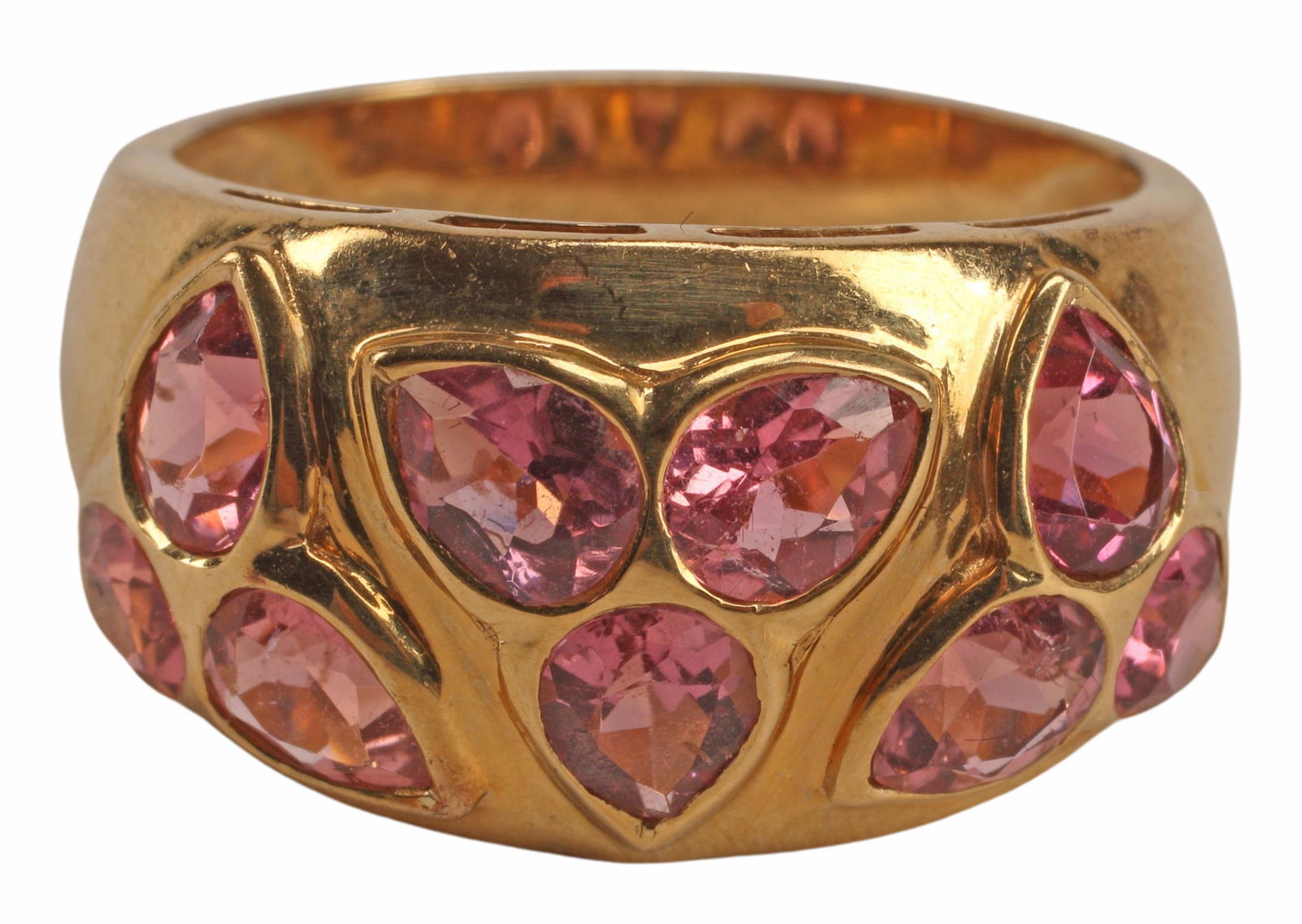 ESTATE 14KT YELLOW GOLD & PINK SAPPHIRE RING (1 of 4)