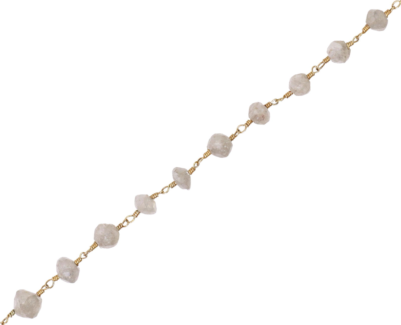 ESTATE RAW DIAMOND NECKLACE 18KT YELLOW GOLD CLASP (1 of 4)