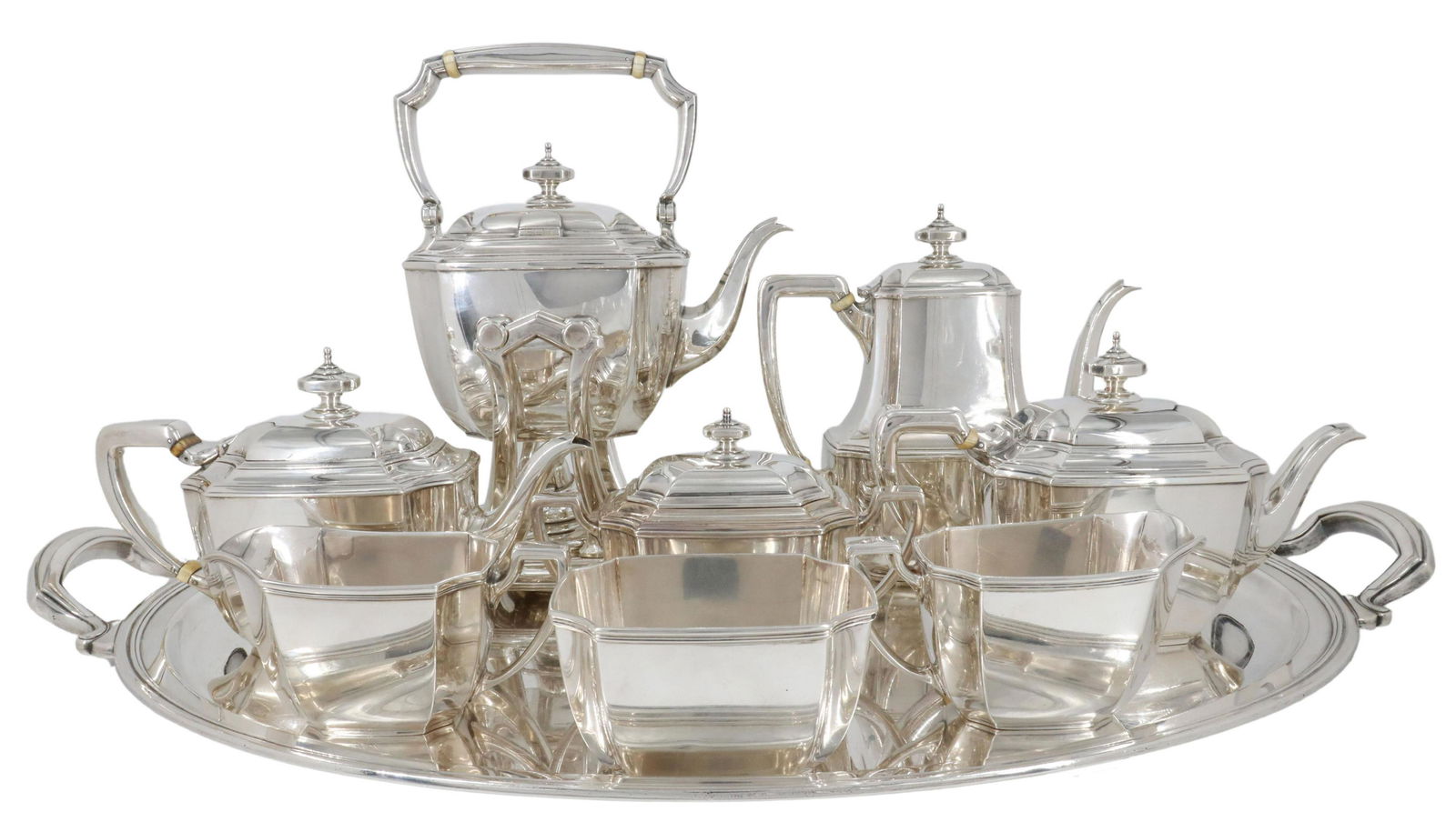 (9) TIFFANY HAMPTON STERLING TEA & COFFEE SERVICE (1 of 8)