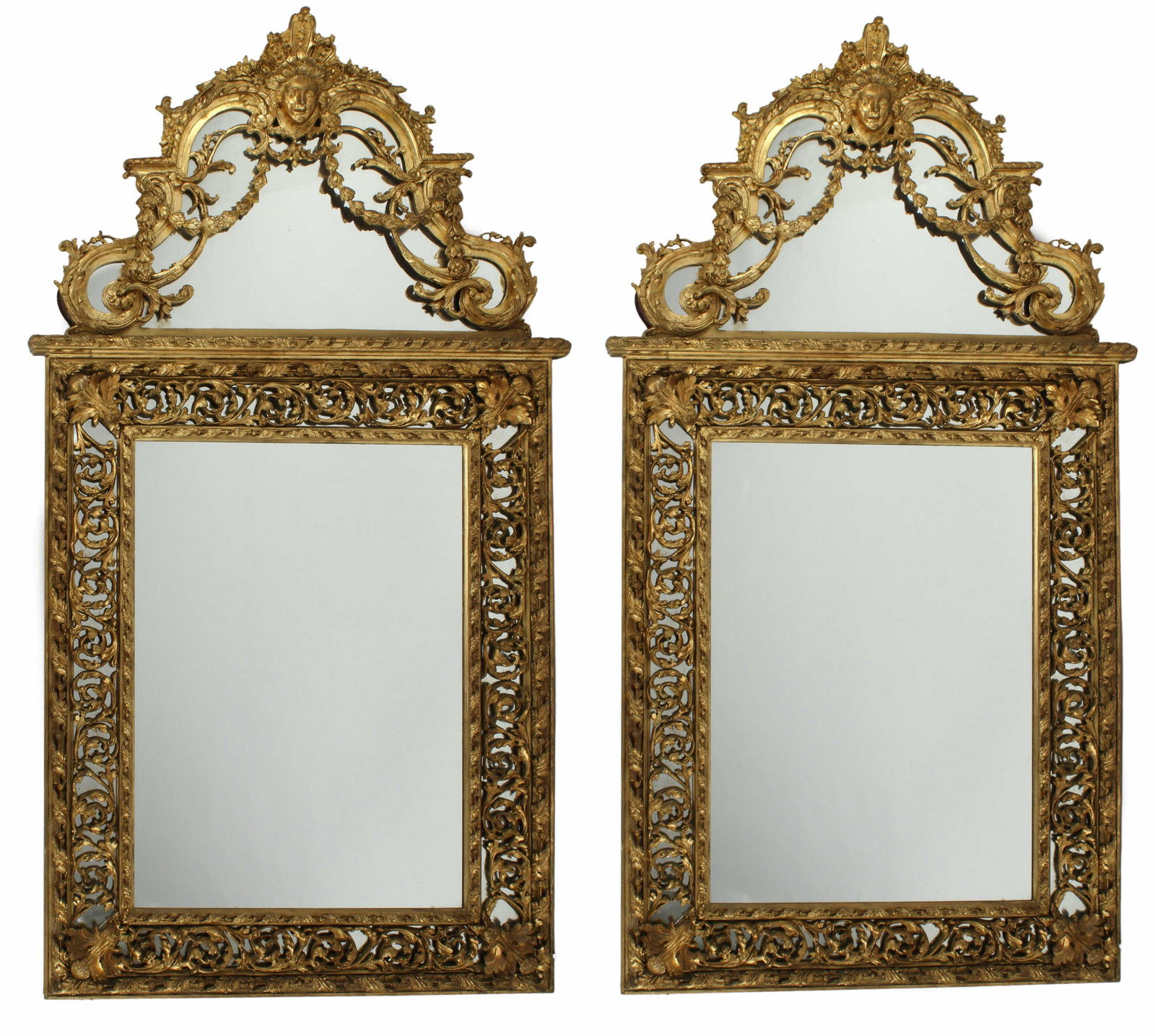 (2) MONUMENTAL REGENCE STYLE CAST GILT MIRRORS (1 of 3)
