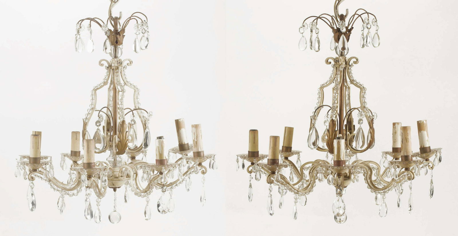 (2) IRON & CRYSTAL EIGHT-LIGHT CHANDELIERS (1 of 5)