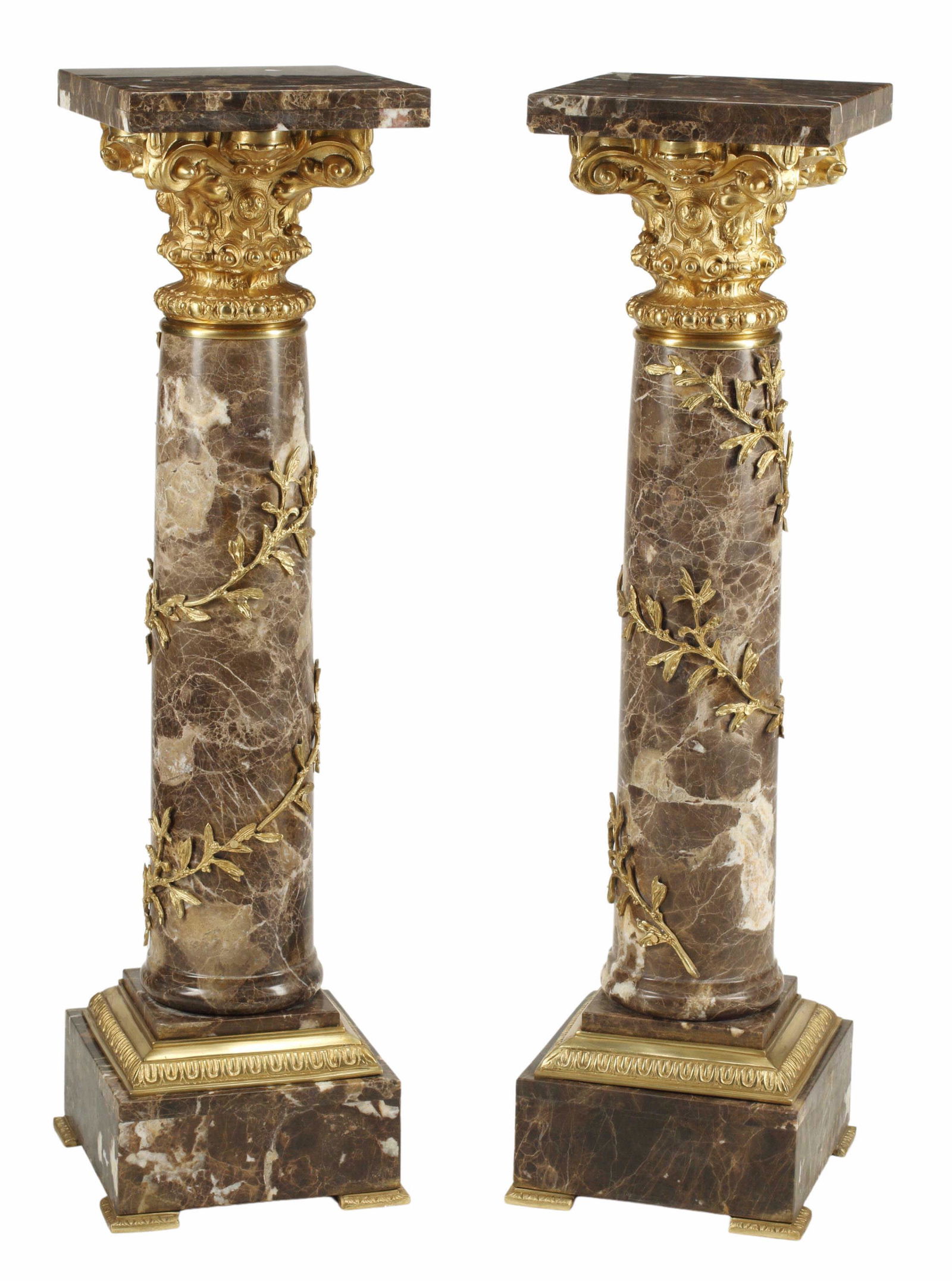 (2) ORMOLU-MOUNTED MARBLE PEDESTALS (1 of 4)