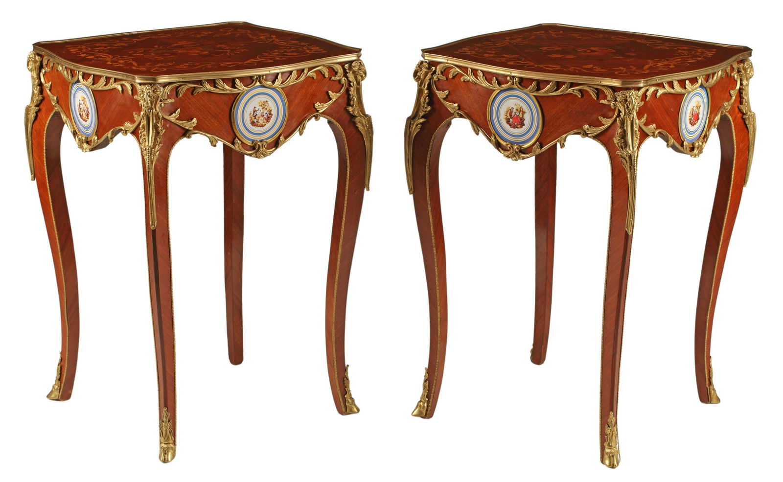 (2) LOUIS XV STYLE PORCELAIN-MOUNTED TABLES (1 of 4)