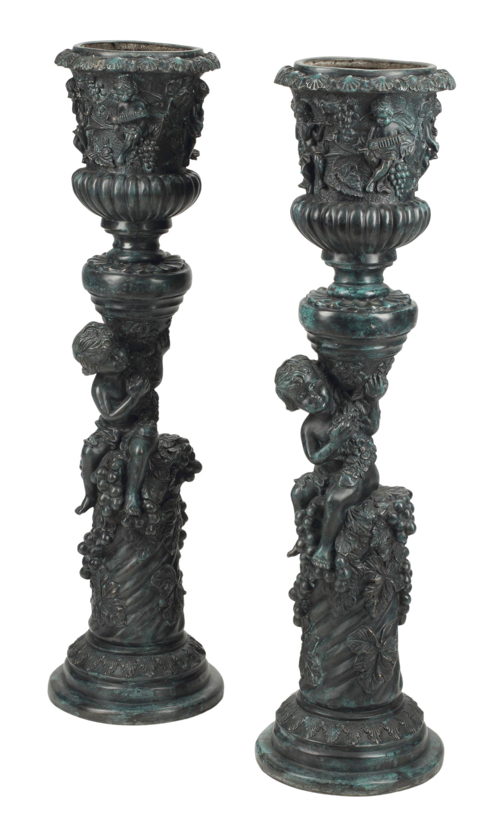 (2) ITALIANATE PATINATED BRONZE JARDINIERES (1 of 4)