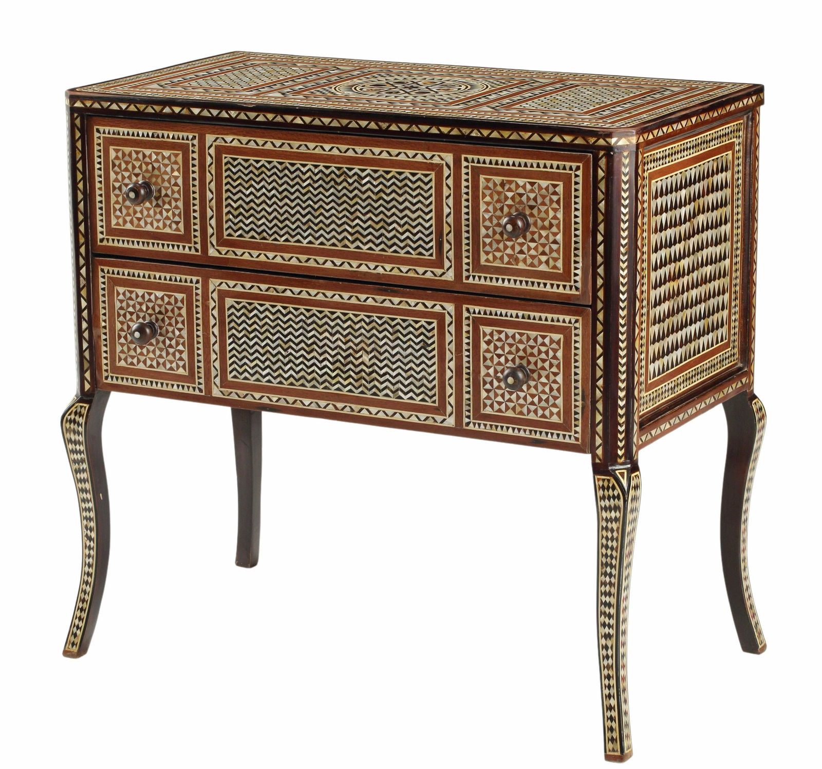 IBERIAN INLAID TWO-DRAWER COMMODE (1 of 3)