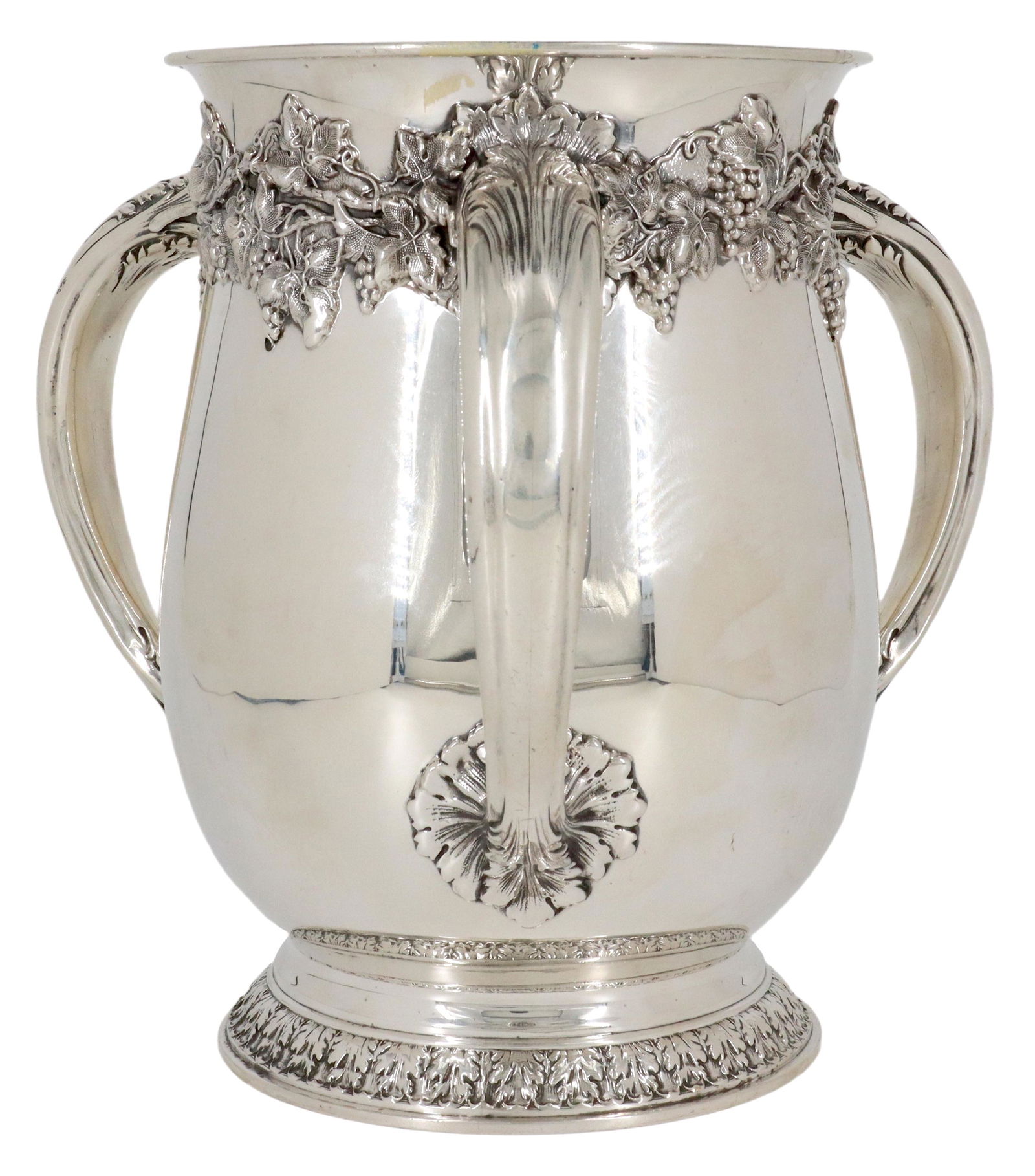 LARGE GORHAM STERLING THREE-HANDLED TYG LOVING CUP (1 of 4)