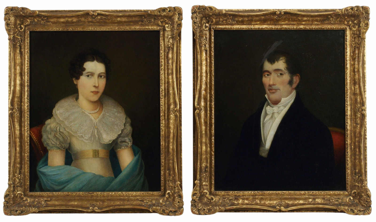 (2) FRAMED OIL ON CANVAS PORTRAIT PAINTINGS (1 of 4)