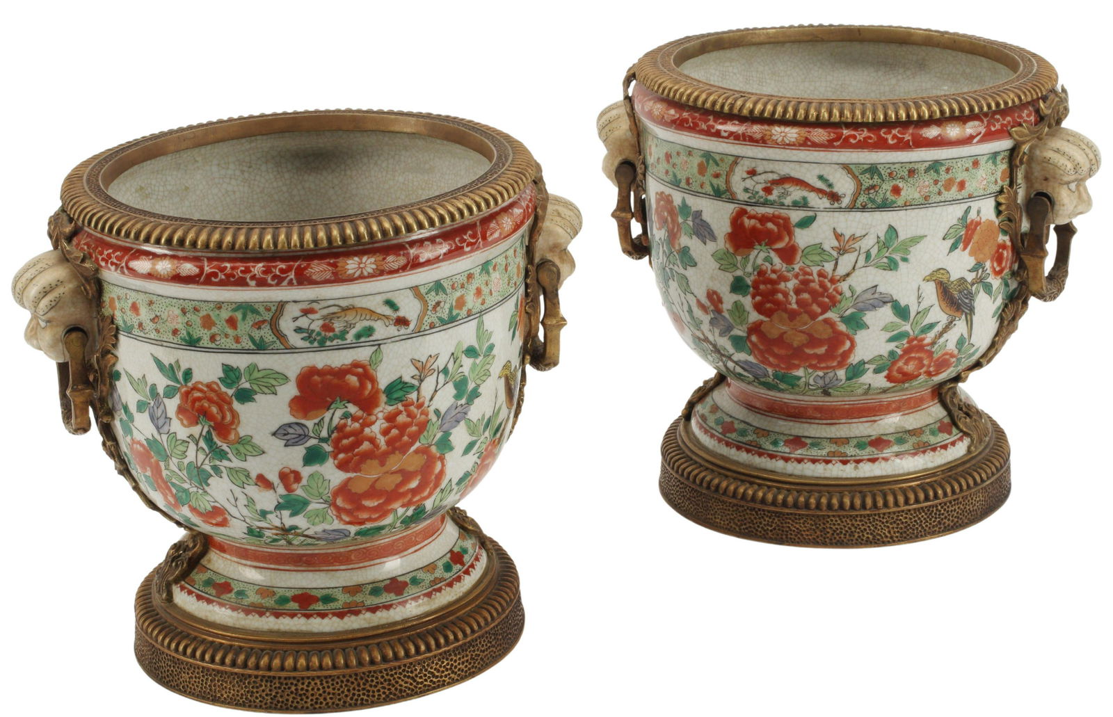 (2) ORMOLU-MOUNTED PORCELAIN CACHEPOTS (1 of 4)