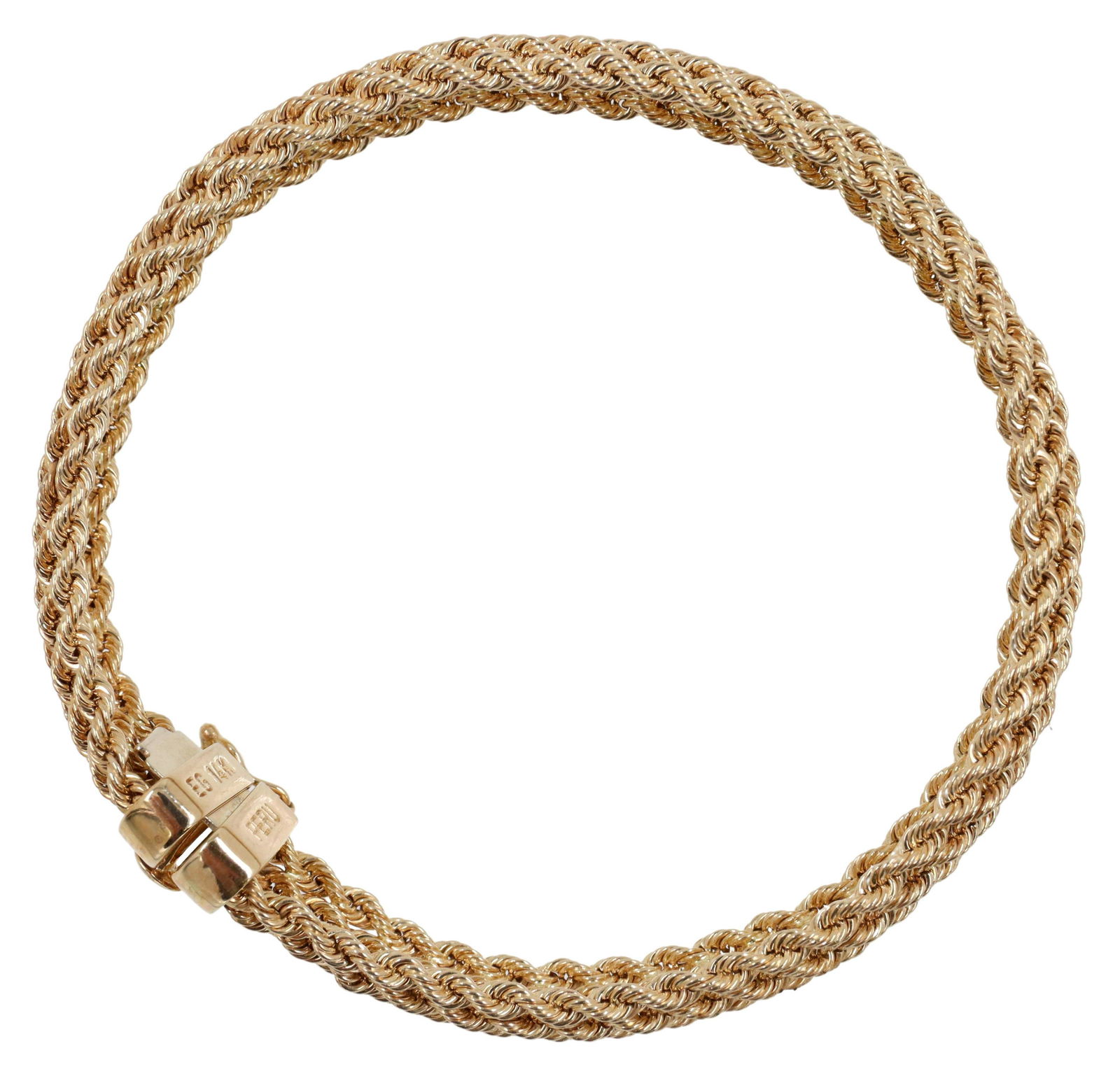 LADIES ESTATE 14KT YG BRAIDED ROPE BRACELET (1 of 4)