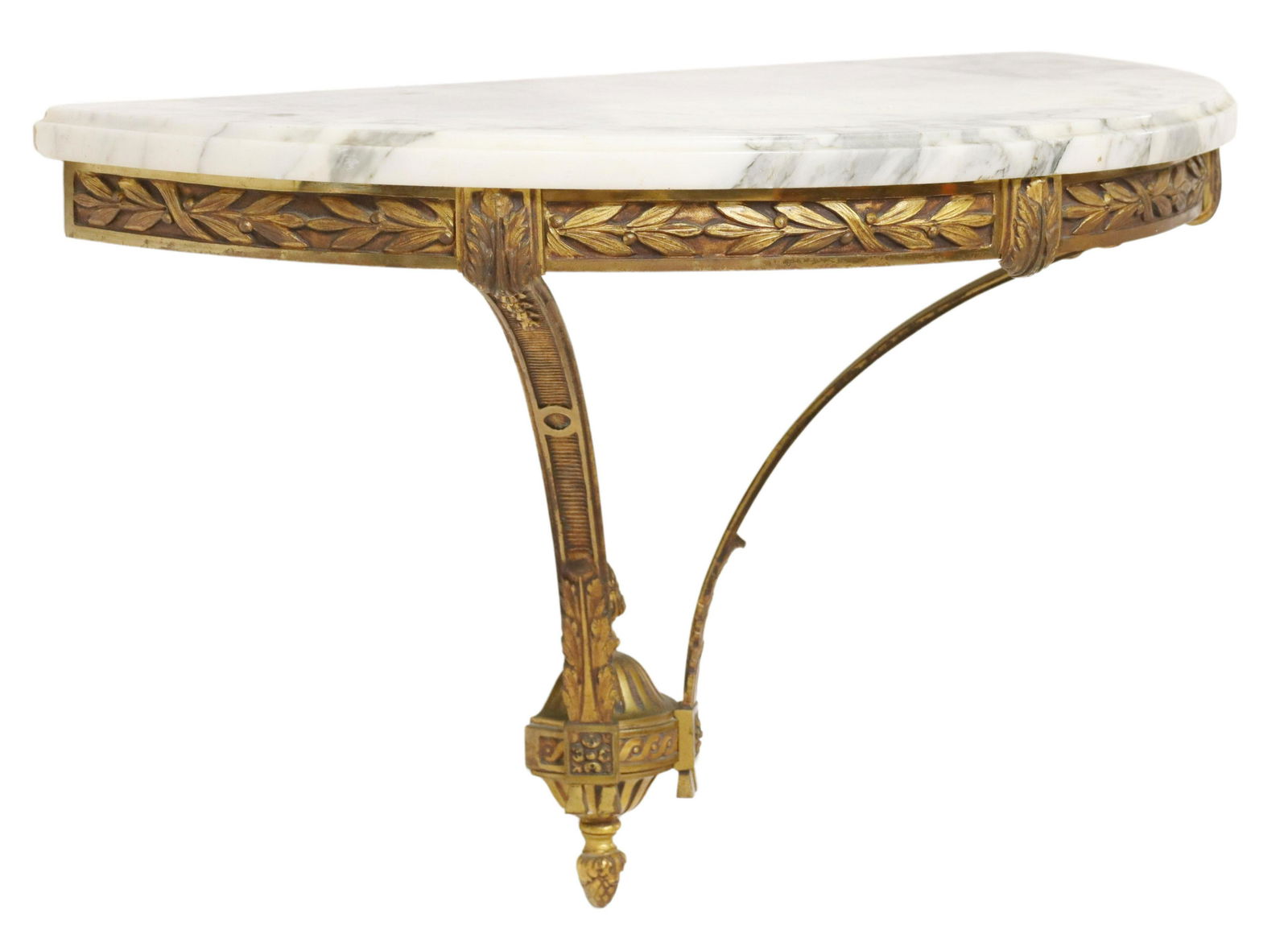 FRENCH MARBLE-TOP GILT METAL WALL BRACKET CONSOLE (1 of 4)