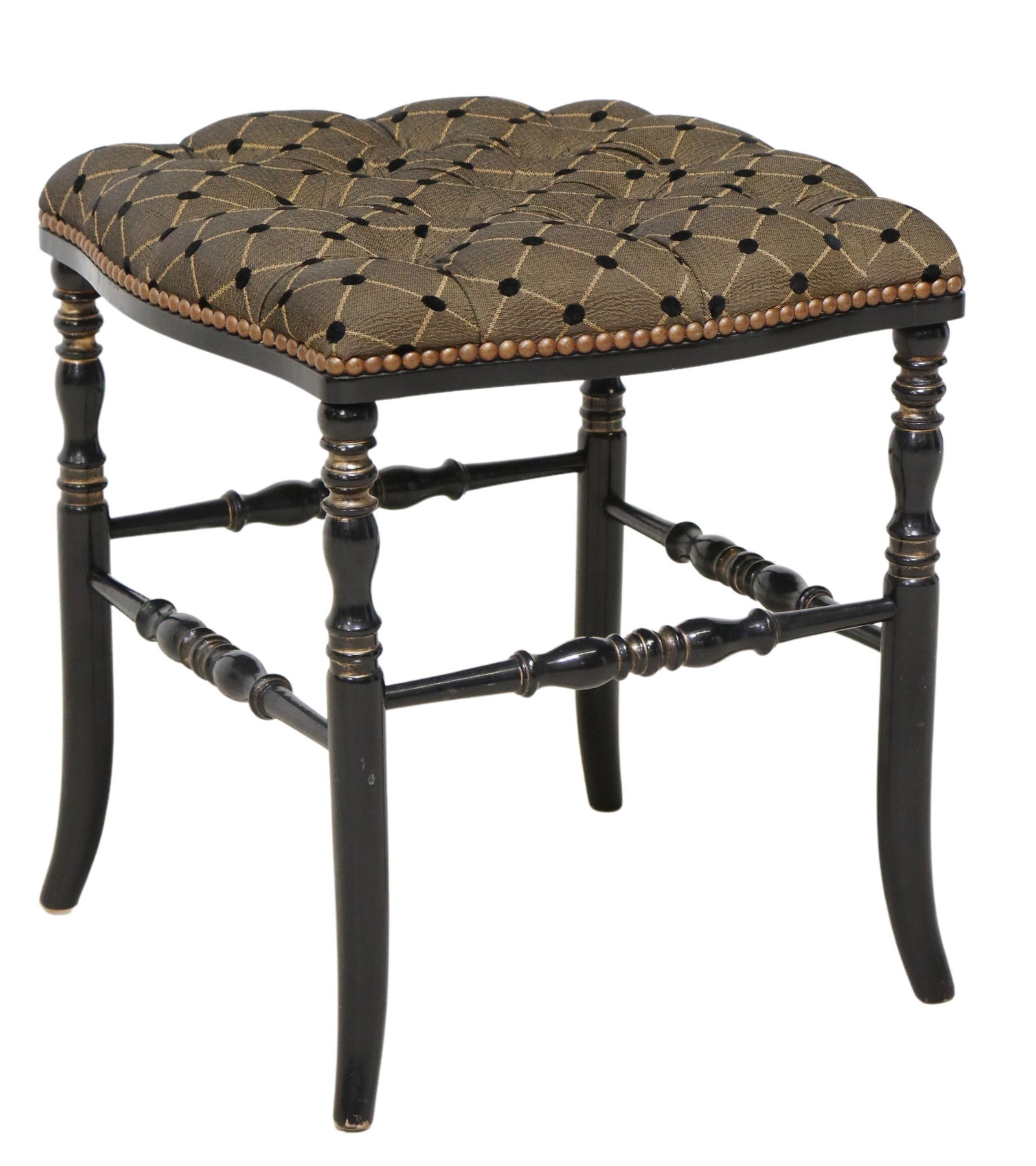 FRENCH NAPOLEON III PERIOD EBONIZED FOOTSTOOL (1 of 4)