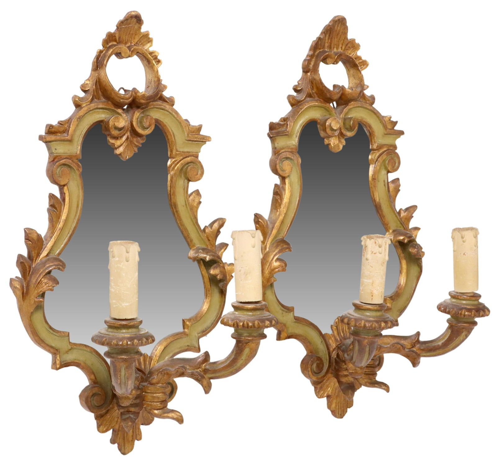 (2) ITALIAN PARCEL GILT MIRRORED GIRANDOLES (1 of 5)