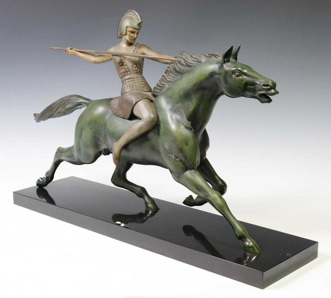 ART DECO STYLE PATINATED METAL SCULPTURE AMAZON (1 of 5)