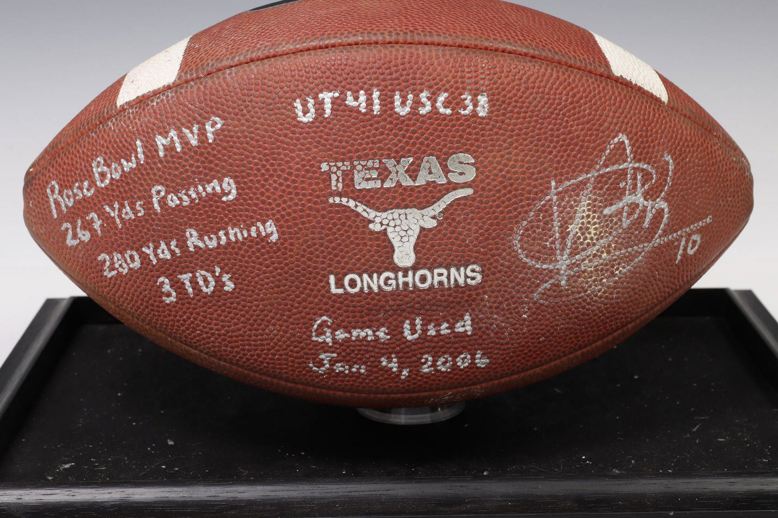 U OF TEXAS VINCE YOUNG SIGNED ROSE BOWL GAME BALL (1 of 6)