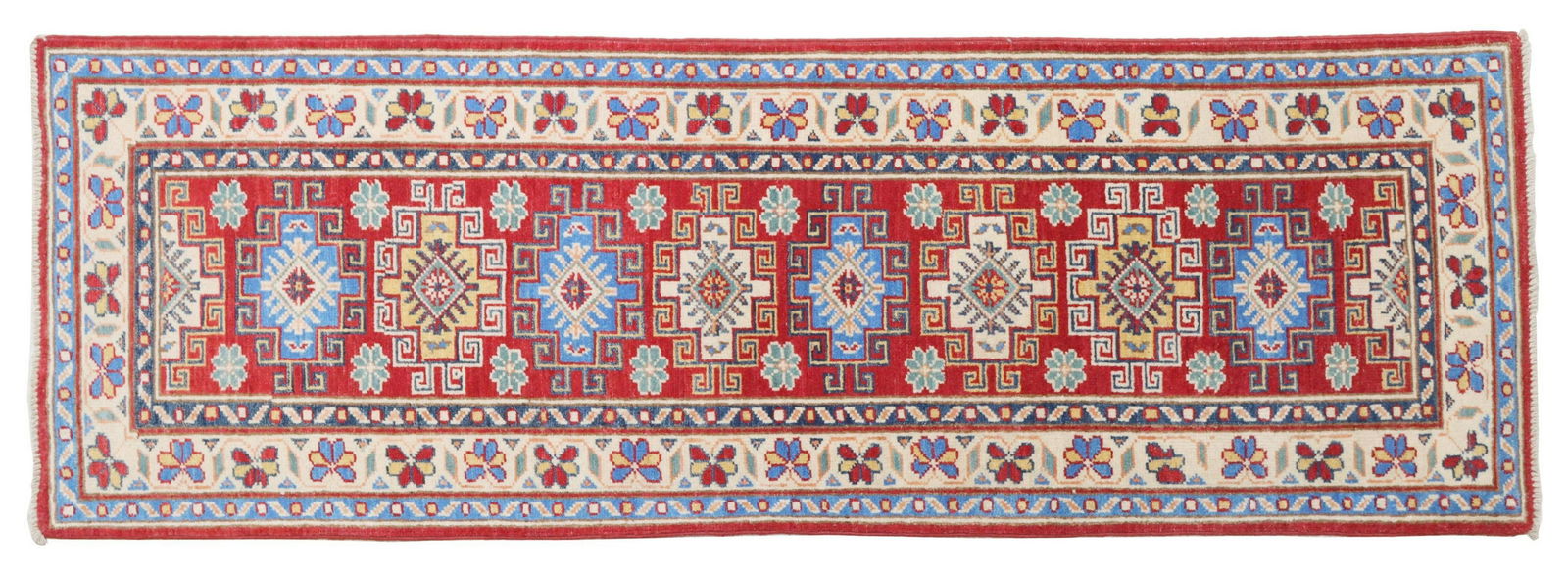 HAND-TIED KAZAK RUNNER, PAKISTAN, 5'9" X 1'11" (1 of 3)