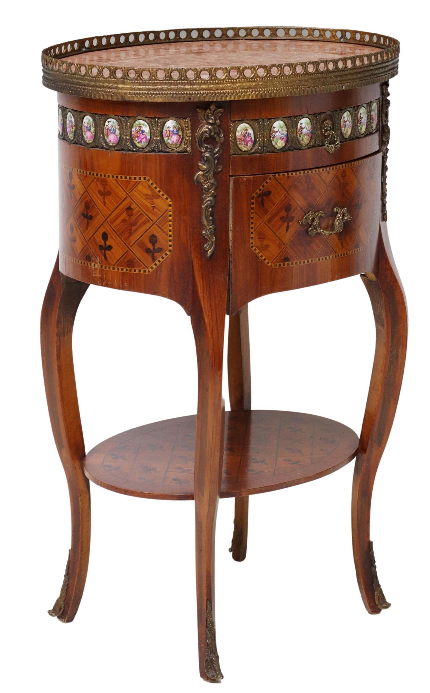 FRENCH LOUIS XVI STYLE PORCELAIN MOUNT NIGHTSTAND (1 of 6)