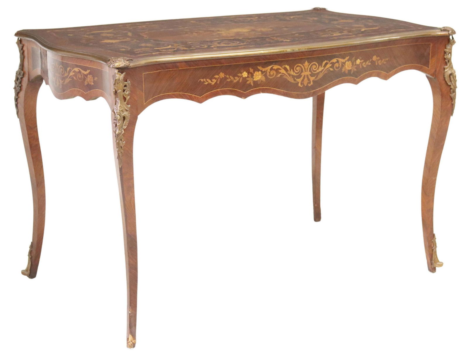 FRENCH LOUIS XV STYLE MARQUETRY WRITING DESK (1 of 6)