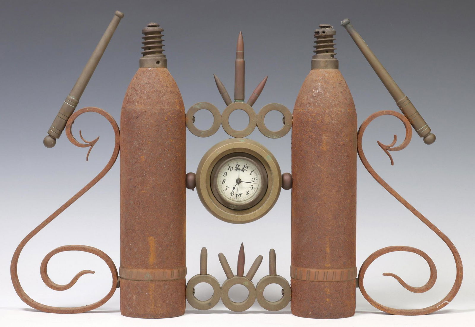 TRENCH ART MANTEL SHELF CLOCK (1 of 5)