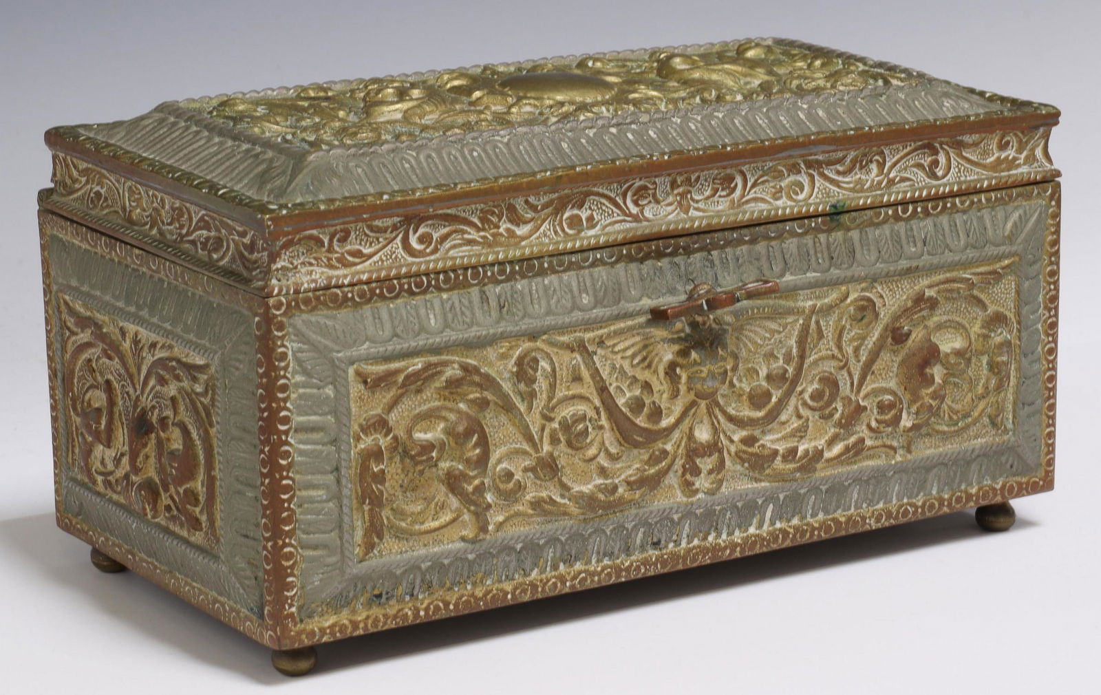 RENAISSANCE STYLE GILT BRONZE JEWELRY CASKET (1 of 5)