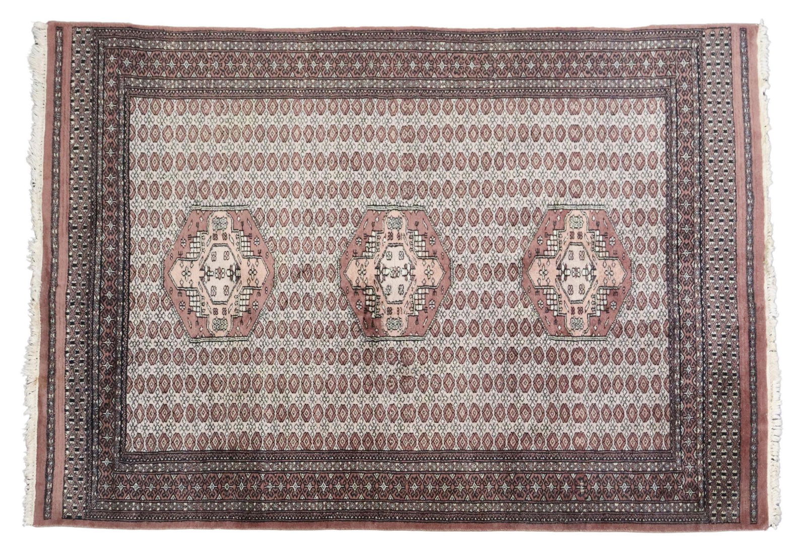 HAND-TIED BOKHARA WOOL RUG, PAKISTAN, 6'1" X 4'5" (1 of 3)