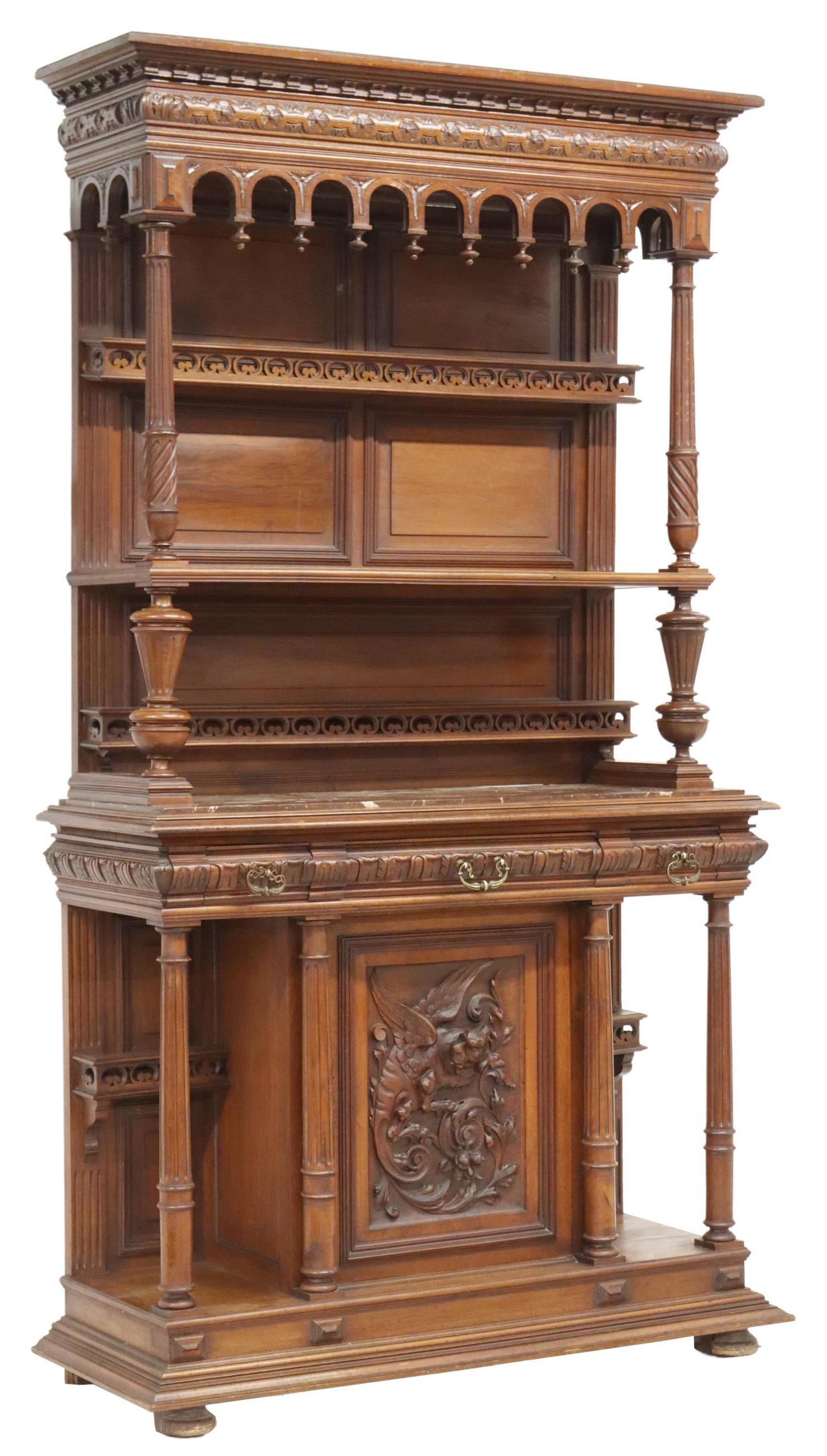 FRENCH RENAISSANCE REVIVAL CARVED SERVER (1 of 6)
