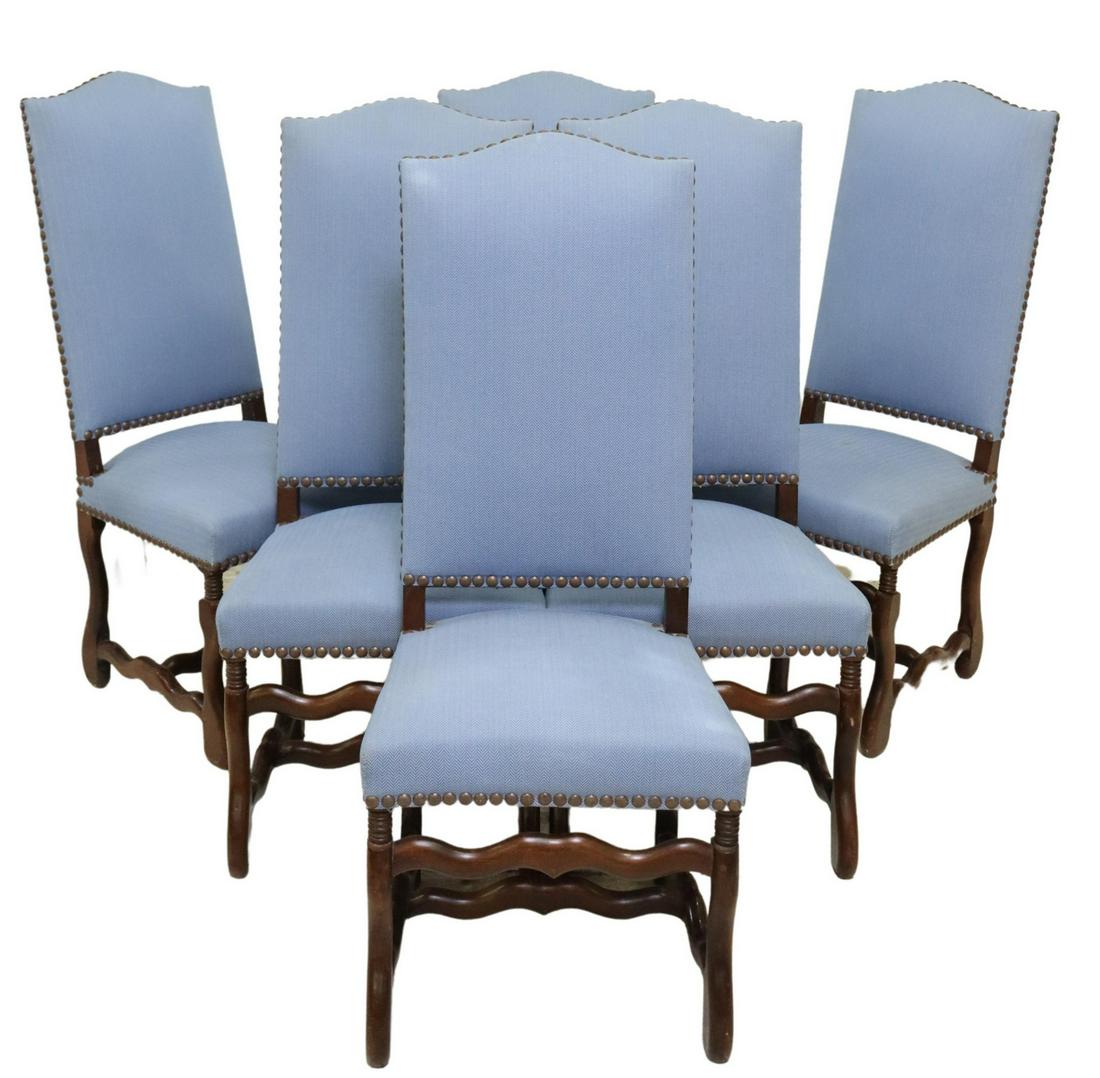 (6) FRENCH LOUIS XIV STYLE OAK DINING SIDE CHAIRS (1 of 3)